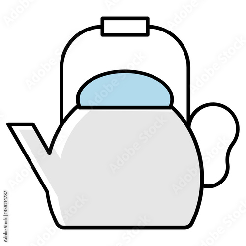 Electric Kettle Concept, Tea Pot Hot Kehwa Maker Machine Vector Color Icon Design, Foodie and gourmet Symbol on white background  photo