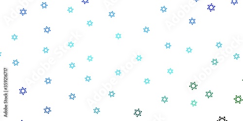 Light blue, green vector texture with disease symbols.