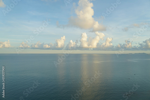 Sea with blue sky as background.