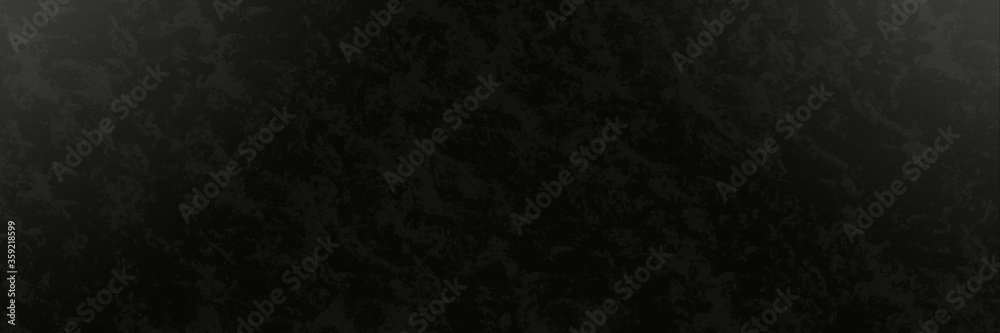 Fototapeta premium Panorama grunge black blurred art vintage background and wallpaper. illustration abstract design.Long banner copy space nobody.