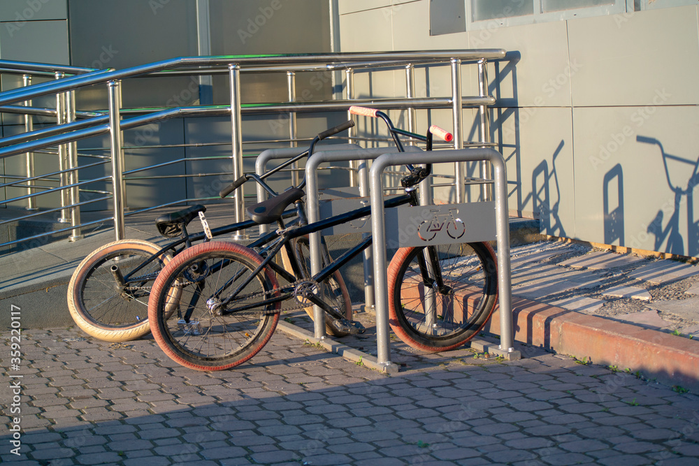 parking space for bicycles. bicycle parking lot parking space for bicycles. bicycle parking lot