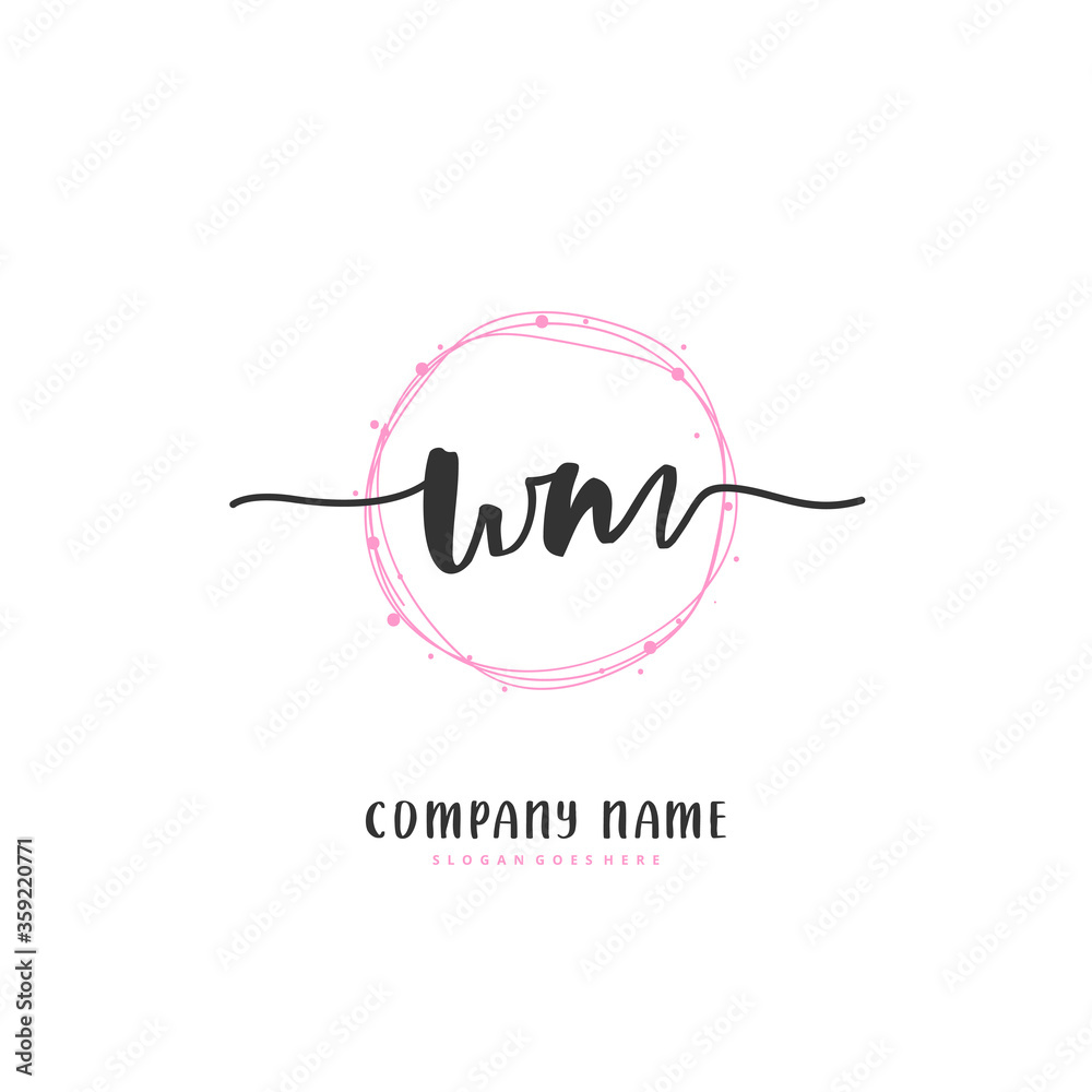 W M WM Initial handwriting and signature logo design with circle. Beautiful design handwritten logo for fashion, team, wedding, luxury logo. W M WM Initial handwriting and signature logo design with circle. Beautiful design handwritten logo for fashion, team, wedding, luxury logo.
