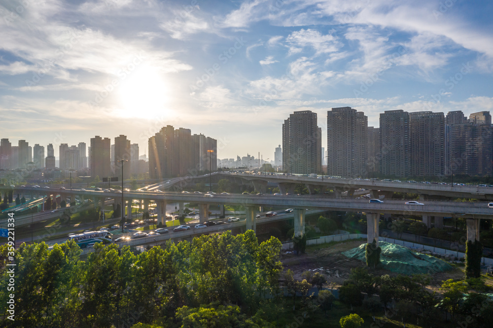 Fototapeta premium city skyline in hangzhou china