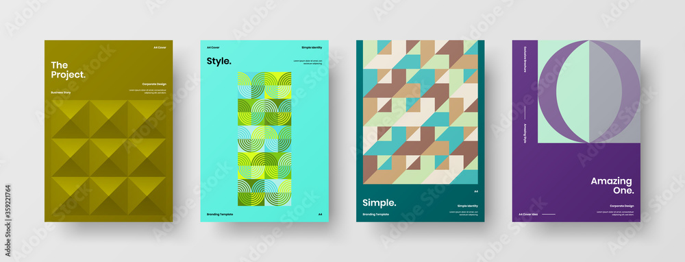 Abstract brochure cover vector design. Corporate identity geometric illustration template.