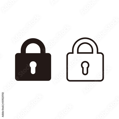 padlock set, vector icon illustration sign