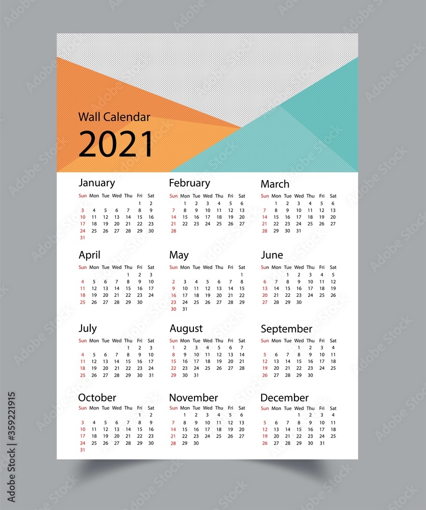 One Page Calendar 2021 Template. 2021 new year calendar in clean minimal. One Page Calendar 2021 Template. 2021 new year calendar in clean minimal.