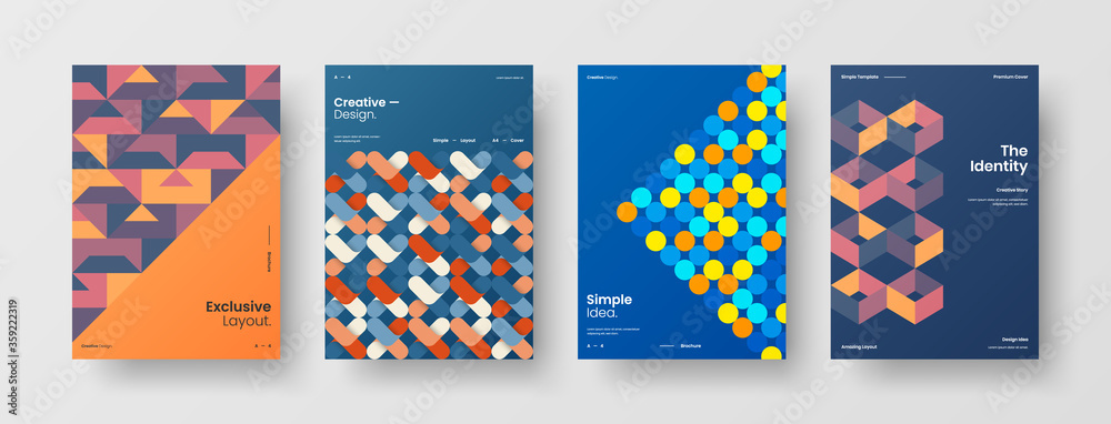 Abstract brochure cover vector design. Corporate identity geometric illustration template.