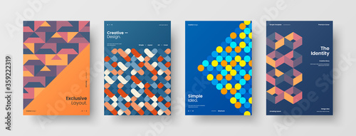 Abstract brochure cover vector design. Corporate identity geometric illustration template.