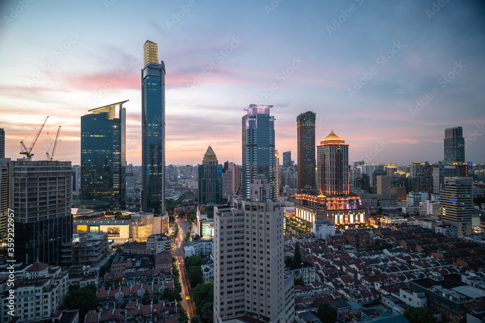 Obraz premium panoramic city skyline in shanghai china