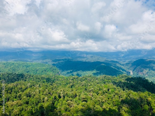 Mountain landscape with clouds