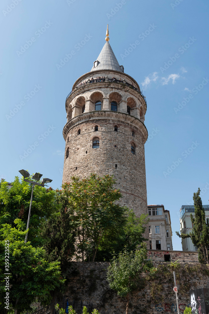 Obraz premium Galata Tower Street View