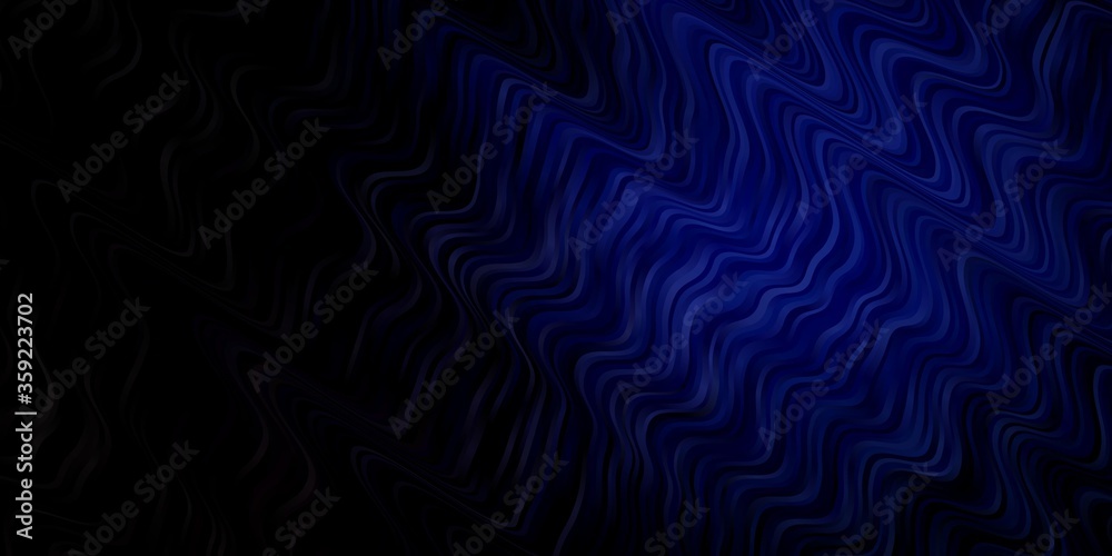 Dark BLUE vector texture with wry lines. Abstract illustration with bandy gradient lines. Best design for your ad, poster, banner.