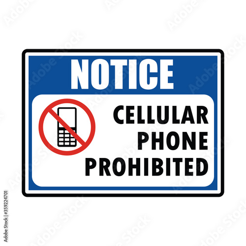 no cellular phone zone area for signboard or label. vector illustration
