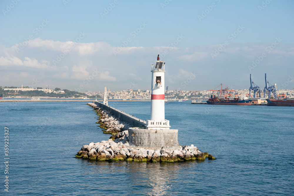 Breakwater and sea lighthouse - Kadikoy/Istanbul
