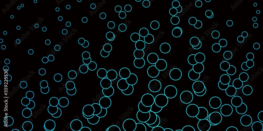 Dark BLUE vector background with circles. Abstract colorful disks on simple gradient background. Design for your commercials.