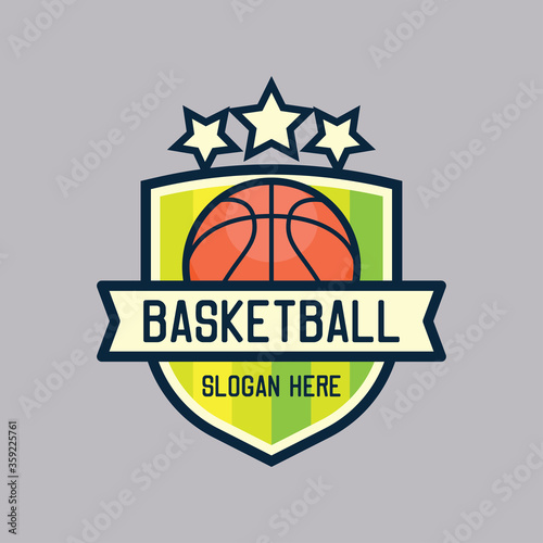 basket ball logo with text space for your slogan tag line, vector illustration © sultan