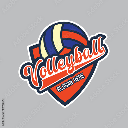 volley ball logo with text space for your slogan tag line, vector illustration