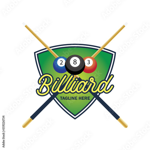 billiard logo with text space for your slogan tag line, vector illustration