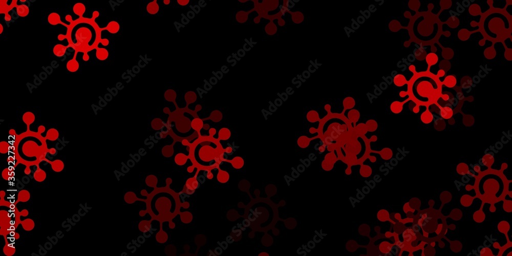 Dark orange vector background with covid-19 symbols. Dark orange vector background with covid-19 symbols.