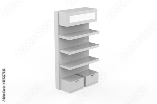 Display stand  retail display stand for product   display stands isolated on white background. 3d illustration