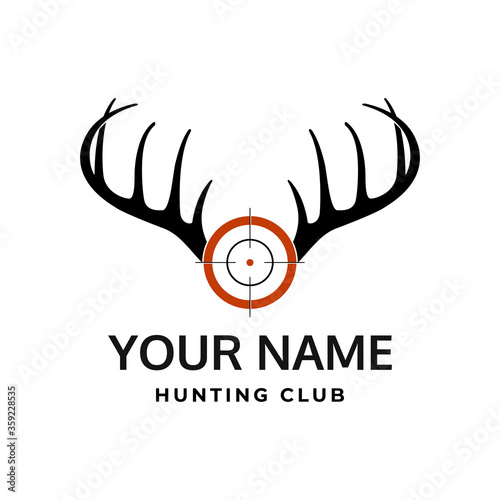 Deer Horn Hunting Club Logo Template