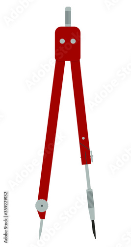 Circinus. Vector isolated image on a white background. School supplies.