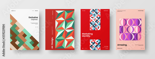 Abstract brochure cover vector design. Corporate identity geometric illustration template.