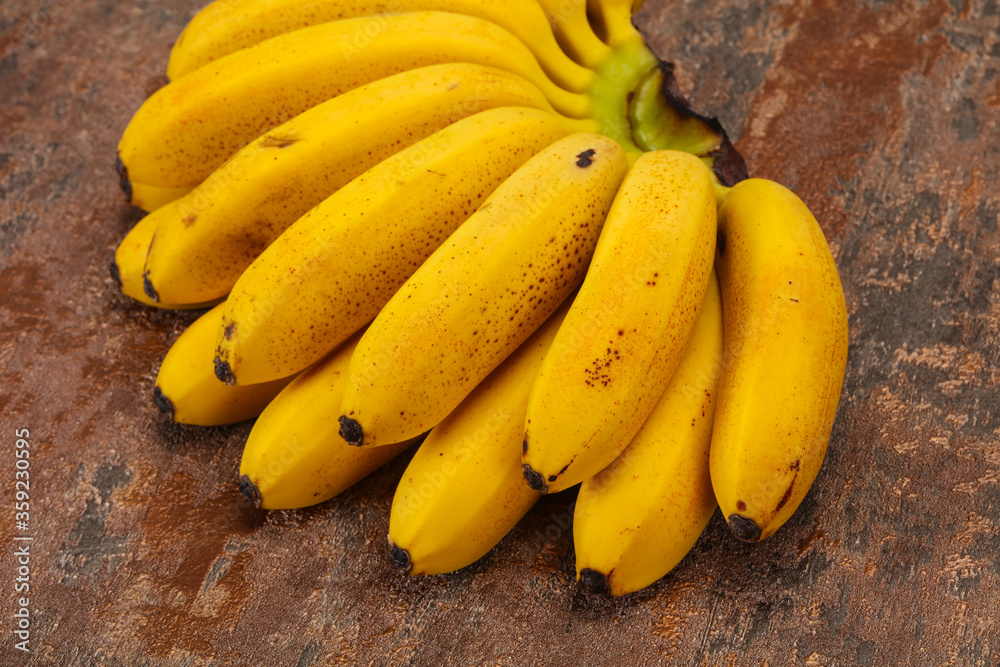 Ripe sweet Mini banana heap Ripe sweet Mini banana heap