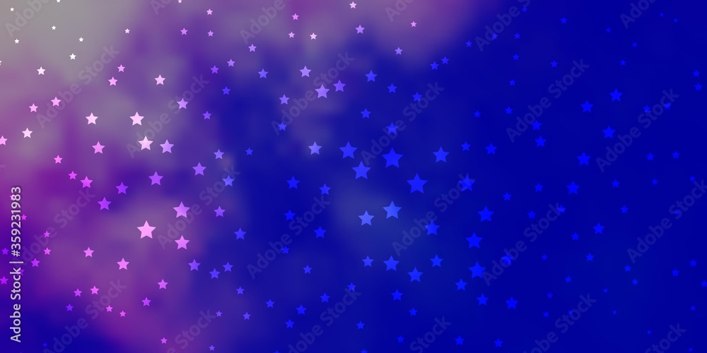 Dark Pink, Blue vector background with colorful stars. Colorful illustration with abstract gradient stars. Pattern for websites, landing pages.