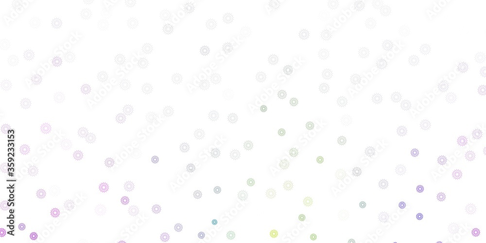 Light pink, green vector natural backdrop with flowers.