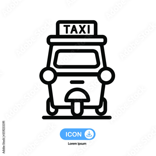 tuk tuk icon ,taxi vector isolated on white background.