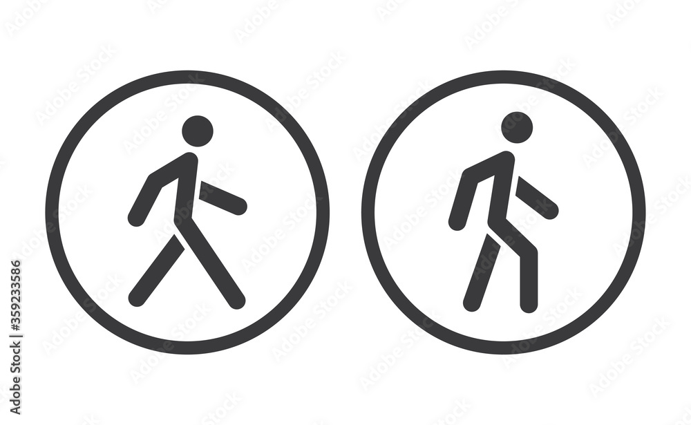 Person walking vector icon. Human figure walk sign. Person walking vector icon. Human figure walk sign.