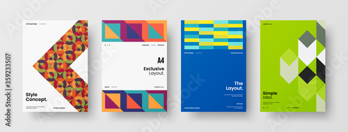 Abstract brochure cover vector design. Corporate identity geometric illustration template.