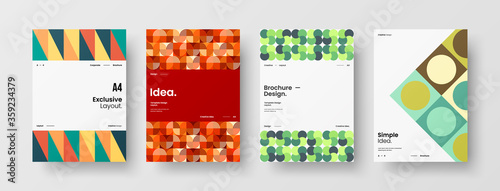 Abstract brochure cover vector design. Corporate identity geometric illustration template.