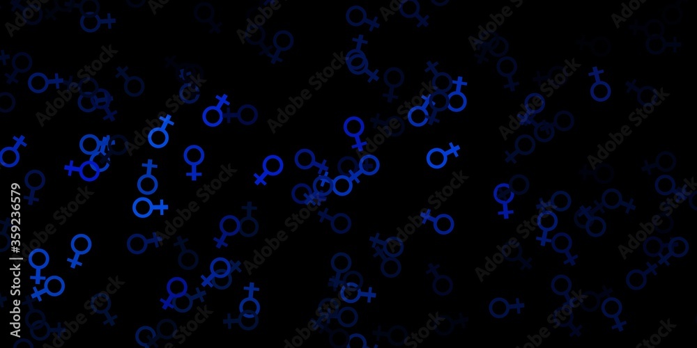 Dark BLUE vector backdrop with mystery symbols.