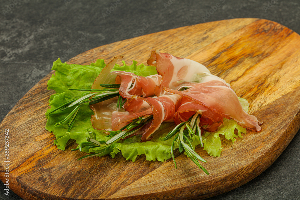 Sliced pork Jamon with rosemary Sliced pork Jamon with rosemary