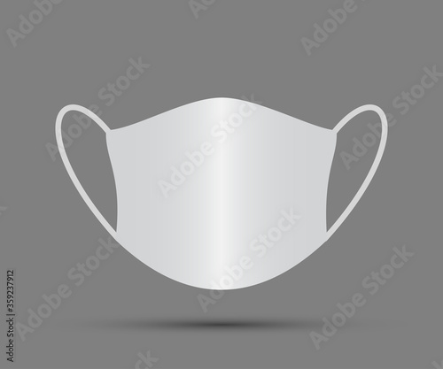 White Face Mask. Protective individual anti dust face mask - vector