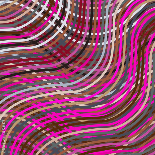 Abstract decorative background with colorful lines. The ornament. Square background can be used for  textile, fabric, pillow, shawl and tile. Vector.