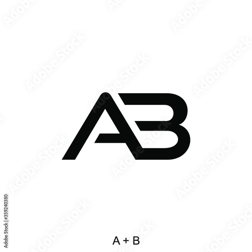letter A and B concepts for initial name or company name. Typography design of AB. Logo design with initial letter concept.