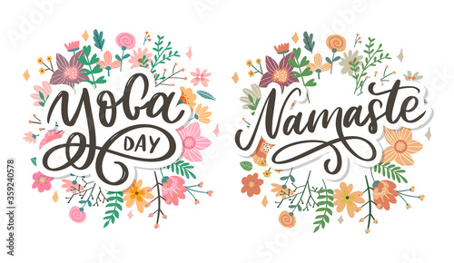 Hand drawn namaste card. Hello in hindi. Ink illustration. Hand drawn lettering background. Isolated on white background. Positive quote. Modern brush calligraphy.