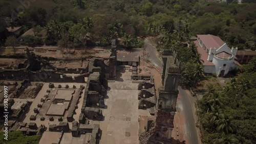 Aerial old demolished church in Vasco Da Game, India. photo