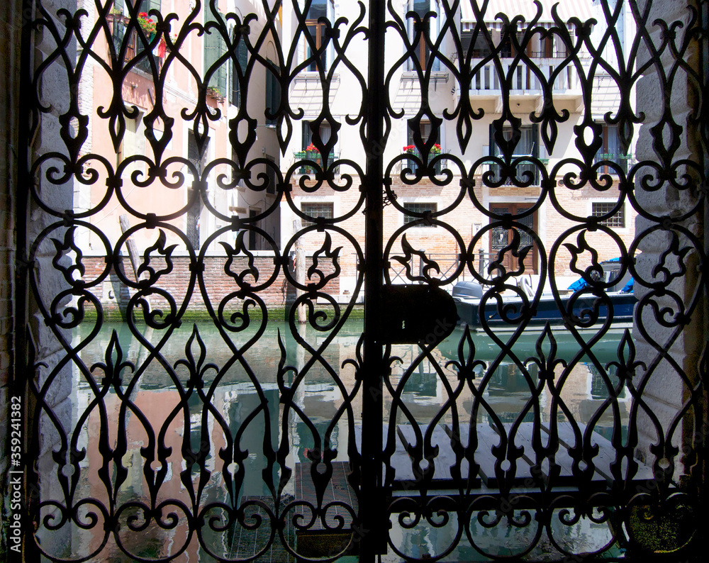 Wrought iron gate in Venice Wrought iron gate in Venice