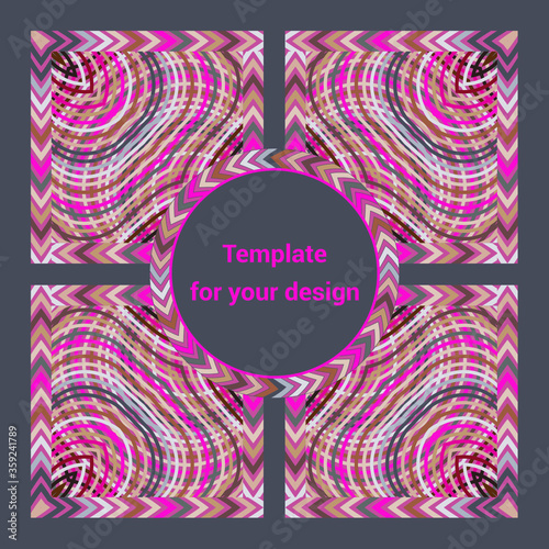 Abstract design with colorful lines and squares. Template for your design with colorful lines for packing; banner; flyer, background and print design. Workpiece for your design.