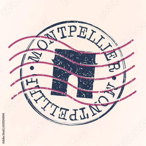 Montpellier France Stamp Postal. Silhouette Seal. Passport Round Design. Vector Icon. Design Retro Travel. National Symbol.