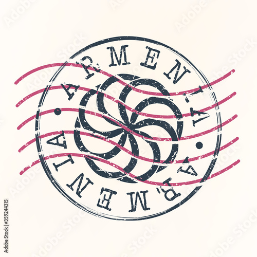 Armenia Stamp Postal. Silhouette Seal. Passport Round Design. Vector Icon. Design Retro Travel. National Symbol.