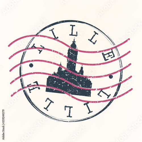 Lille France Stamp Postal. Silhouette Seal. Passport Round Design. Vector Icon. Design Retro Travel. National Symbol.