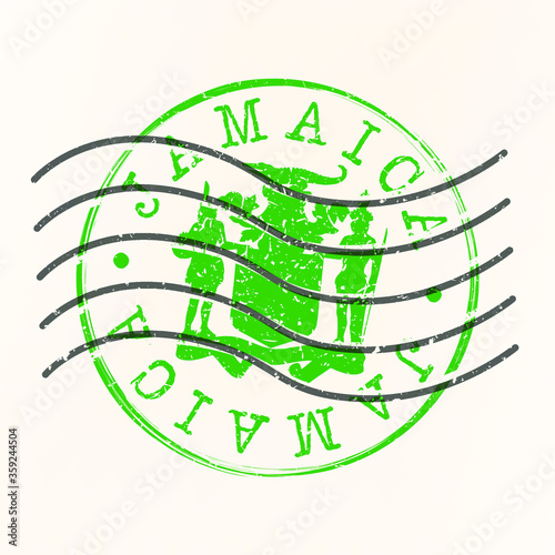Jamaica Stamp Postal. Silhouette Seal. Passport Round Design. Vector Icon. Design Retro Travel. National Symbol.