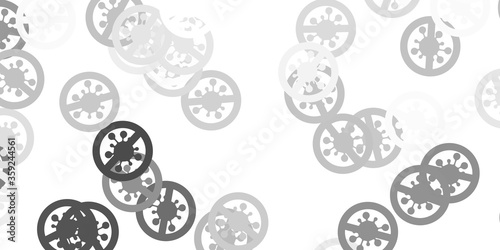 Light gray vector pattern with coronavirus elements.