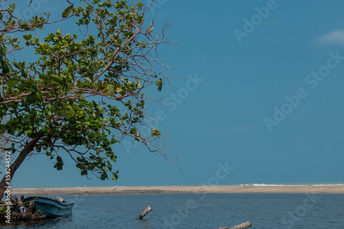 Boat in the holy river of the Kogui tribe 