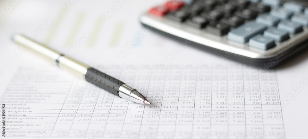 Analysis of the financial report. Business and finance concept